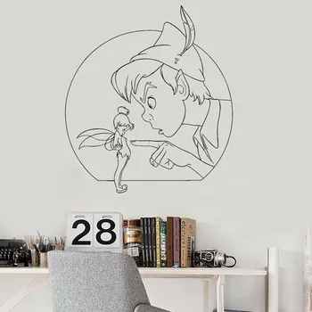 Украшение спальни Питер Пэн Наклейки на стену Домашний декор Фея Волшебные наклейки на стену Мультфильм Наклейка для игровой комнаты B624