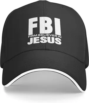 ФБР Твердый верующий в Иисуса Христа Христианская шляпа для мужчин Женщины Регулируемая бейсболка Шляпа дальнобойщика