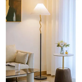 французские винтажные светодиодные торшеры для гостиной диван боковая стоячая лампа спальня окружающий свет пульт дистанционного управления тусклые прикроватные светильники