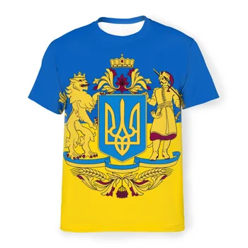  футболка с принтом флага Украины, повседневный топ с круглым вырезом, мужской модный топ унисекс большой, доступен в различных цветочных узорах