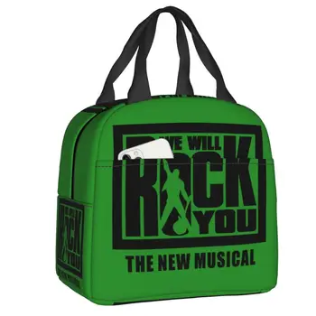 Черный We Will Rock You Портативный ланч-бокс Хэви-метал Музыка Термокулер Еда Изолированная сумка для ланча Школьники Студент