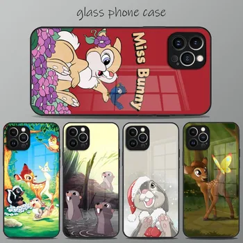 Чехол для телефона Disney Bambi Горячее закаленное стекло для IPhone 15 14 13 12 11 Pro XS Max Mini X XR 8 7 6s Plus SE2020 Чехол