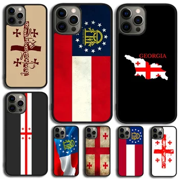 Чехол для телефона с флагом Джорджии для iPhone 15 14 SE 2020 XR XS 11 12 13 Pro MAX 7 8 Plus