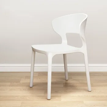 Штабелируемые белые обеденные стулья Современные платиновые сверхлегкие стулья для кемпинга Европейские протираемые Cadeiras De Jantar Скандинавская мебель