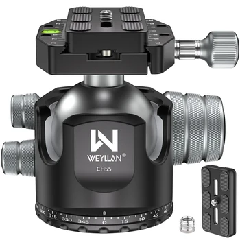  Штативная головка 55 мм Алюминиевый 360 ° Панорамный 1/4 Штатив Шаровое Крепление Arca Swiss Quick Release Plate Camera Momopod Video Ballhead