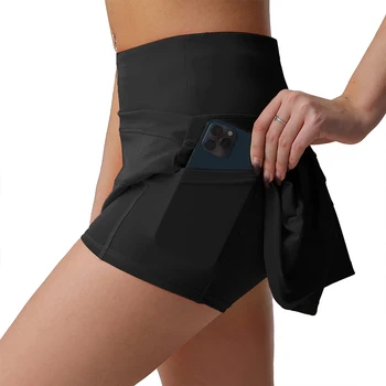 юбка средней посадки длинные женские спортивные юбки для гольфа йога носить женщину черный теннис плиссированная юбка бесплатная доставка