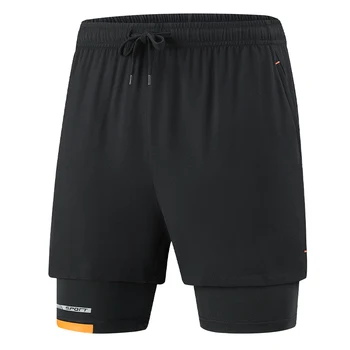 【S-9XL】Мужские летние спортивные штаны оверсайз на подкладке с укороченными шортами для бега и фитнеса для повседневной носки