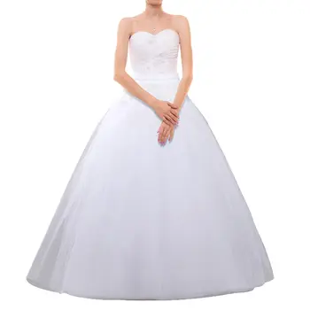 A-line Нижняя юбка без обруча 3 слоя Длина до пола Тюль Кринолин Нижняя юбка для свадебного платья